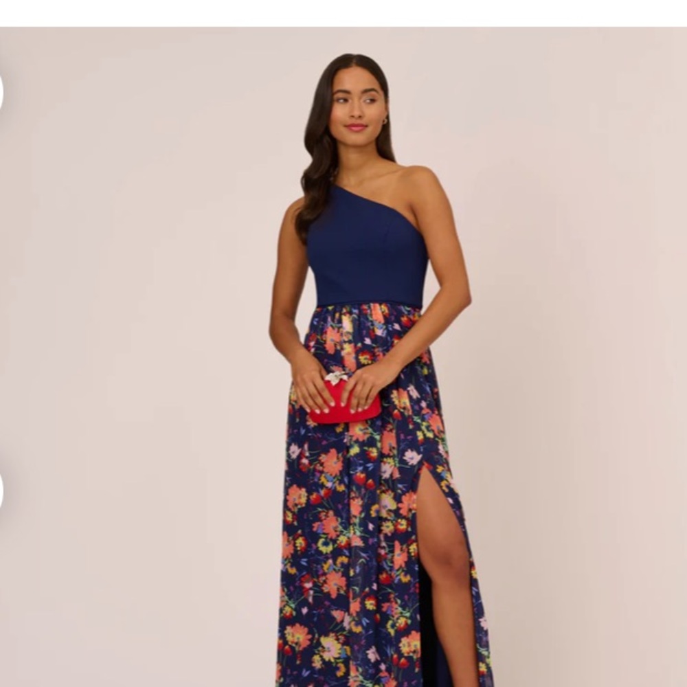 Adrianna Papell | Maternity One Should Dress with Floral Chiffon Skirt